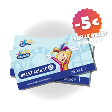 - 5 euros sur le billet adulte plein tarif